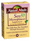 Nature Made Soy 50 Menopause Supplement Tablets, 30-Count Boxes (Pack of 3)