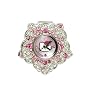 Hello Kitty Pink and White Stone Flower Watch Ring