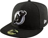 NHL New Jersey Devils Basic Black and White 59Fifty Cap, Black/White, 7 1/4