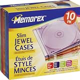 Memorex 10-pack CD Slim Jewel Cases 5mm  - Assorted Colors