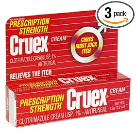 Cruex Antifungal Cream for Jock Itch, Prescription Strength, .5-Ounce Tubes (Pack of 3)