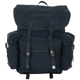 Canvas Nato Style Rucksack MEDIUM - Military Spec - Unisex - Black