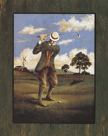 2 Golfing Art Prints Antique Equipment Golf Pictures Golf Ball Poster
