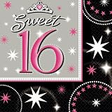 Sweet 16 Sparkle Beverage Napkins 16ct