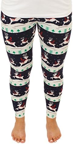 Sweggings Women's Prancing Reindeer Sweater Leggings Medium Blue