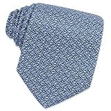 Fendi - Fendi FF Blue Logo Wavy Printed Silk Tie