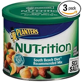 Planters NUT-rition Mix (Macademias, Cashews and Almonds),South Beach Diet Recommended, With Sea Salt, 9.75-Ounce Cans (Pack of 3)
