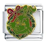 The Grinch Christmas Wreath Licensed Italian Charms Bracelet Link