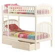Richmond Twin/Twin Bunk Bedwith Under-Bed Drawers- White