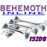 Behemoth-i Triple Trumpet Train Air Horn 152db Chrome Finish Inline Design Air Horns... by Unknown