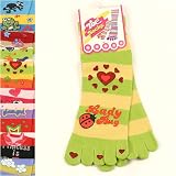 Girls Fun & Funky Fashion Stripe Toe Socks (Fits Ages/Sizes 7-14)