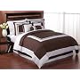 Chocolate Hotel Spa Collection Duvet Comforter Cover 6 piece Bedding Set - Queen Size