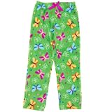 Green Butterfly Pajama Pants for Girls