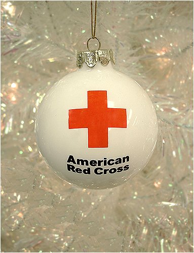American Red Cross Glass Ball Christmas Ornament 3.15" #RC0101