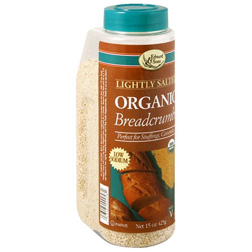 Edward & Sons Organic Breadcrumbs, Lightly Salted, 15-Ounce Canisters (Pack of 6) by Edward & Sons