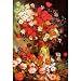 Professionally Framed Vincent Van Gogh Vase with Poppies Cornflowers Peonies and Chrysanthemums 2 Art Print Poster - 11x17 with RichAndFramous Black Wood Frame