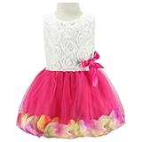 M.Z.L 子供ドレス 女の子ドレス ガールズワンピース 蝶ネクタイ フラワードレス　可愛い 花柄 発表会 結婚式 入園式 演奏会　パーティー 春夏 可愛い ベビー 子供 ノースリーブ ドレス フォー