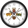 African Art Motifs - Crossing Spears Wall Clock by WatchBuddy Timepieces (Black Frame)