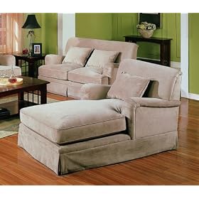 Classic Stone Velvet Chaise Lounger