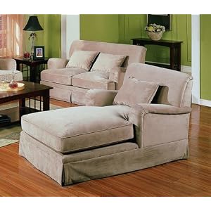 Classic Stone Velvet Chaise Lounger