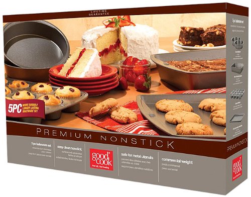 Good Cook Nonstick Bakeware Set Pan, 5-Piece