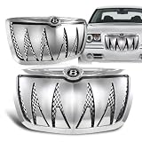 2005 - 2010 Chrysler 300 300C Chrome Shark Tooth Hood Bumper Grille w  B Emblem by RS Type