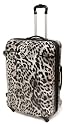 Rock Wyoming Hard Shell Four Wheel Spinner Printed Trolley Suitcase 50cm in Grey Snow Leopard Print