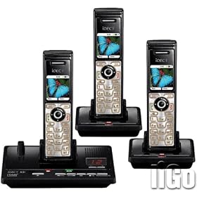 iDect X3i Triple Digital Cordless Telephone With Answer Machine - Black/Silver