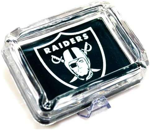 Oakland Raiders S2 Glass Ashtray - Black Bottom - Unboxed