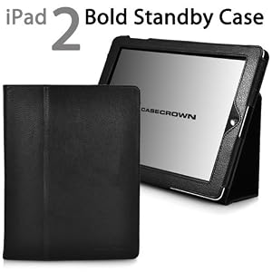 CaseCrown Apple iPad 2 Bold Standby case (Black) for iPad 2 (Built-in magnet for Apple Smart Cover's sleep & awake)
