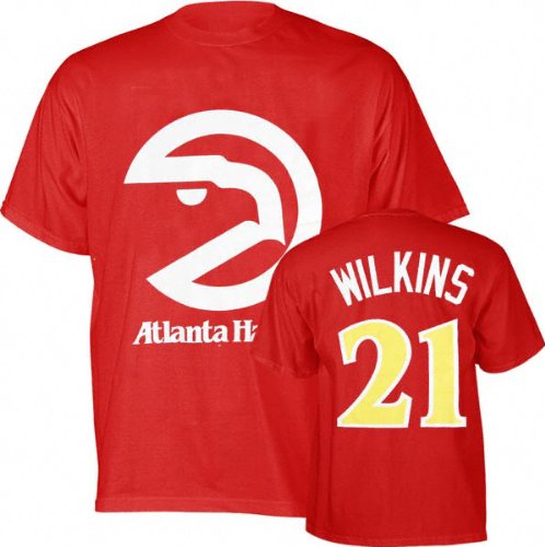 Dominique Wilkins Red Majestic Throwback Player Name and Number Atlanta Hawks T-Shirt