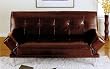 Handsome Dark Brown Leatherette Sofa Bed