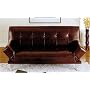 Handsome Dark Brown Leatherette Sofa Bed