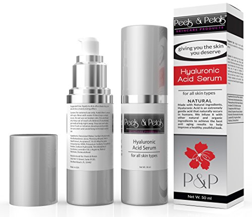 Peels and Petals Hyaluronic Acid Serum for Face and Skin, 1.69-Ounce