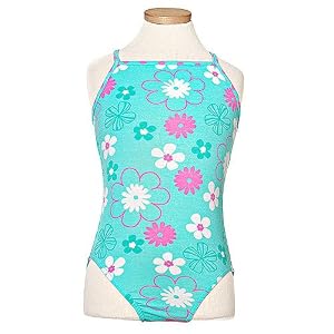 Girl Friends Toddler Girl Teal Floral One Piece Swimsuit 2T-4T