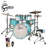 Gretsch Renown 57 Motor City Blue 5-Piece Shell Pack With Drum Set Survival Guide & LP201BK-P LP Rumba Shaker