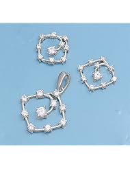 Sterling Silver Sets With Cubic Zirconia