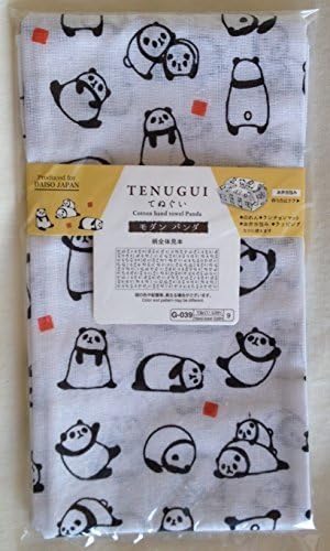 Japanese Tenugui Panda 34×13inch Cotton100%