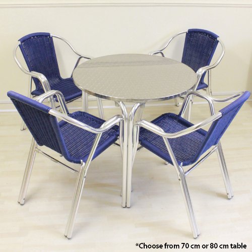 Cozy Bay® Cappuccino 4 Seater Rattan Furniture Blue Restaurant Stackable Bistro Set top Bistro sets Cozy Bay® Cappuccino 4 Seater Rattan Furniture Blue Restaurant Stackable Bistro Set picture