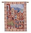 "Mexican Fiesta" Buildings Village Wall Hanging Tapestry 27" x 36"
