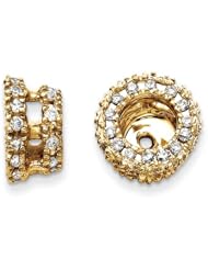 14k Yellow Gold Diamond Earrings Jacket. Carat Wt- 0.38ct. Metal Wt- 1.25g