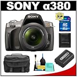 Sony Alpha A380 Digital SLR Camera Body & DT 18-55mm SAM Lens (Black) with 16GB Card + Sony Battery + Case + Accessory Kit