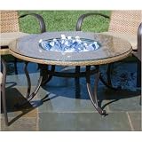 Loggia 42.5 Inch Round Beverage Glass Top Wicker Lounge Table