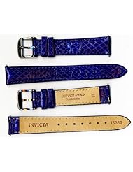 Invicta Genuine Womens 16mm Blue Copper Head Snakeskin Leather Watch Strap IS353