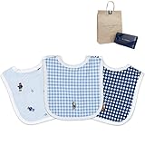 POLO RALPH LAUREN ポロ ラルフローレン 正規品 ベビー スタイ ブルー 3枚セット 純正ショップバッグ付 よだれかけ (ブルー)