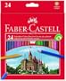 Faber-Castell 111224 - Farbstifte CASTLE Hexagonal, 24er Kartonetui