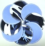 Sale Season NuAngel Designer Washable Nursing Pads 100% Cotton - Blue & Blue Camo - Made in U.S.A.