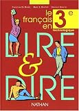 Lire et dire, 3e technologique. Livre de l élève