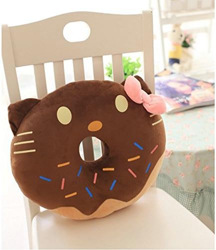 Romantic Times@ Donut Cushion Pillow Cartoon Donut Cushion Two Colors to Choose (Brown)