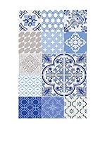 Huella deco Felpudo de Vinilo (Azul)